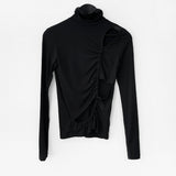 Hide Hole Shirring Turtleneck Tee