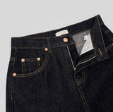 Carpenter Raw Union Jack Patch Stitch Long Wide Denim Pants