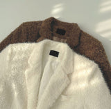 Boucle Quilting Lining Fur Shoulder Pad Winter Jacket