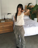 Mne layered pin tuck pleated wrap skirt skirt pants