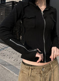 Square pocket zip-up