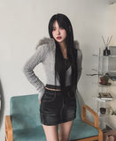 Kaeti Incision Denim Skirt Pants