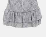 [Cardigan + Sleeveless + Scarf SET] Tevin Check Cardigan Set