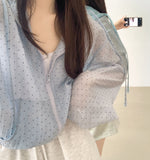 Lovely Dot Back Frill String See-through Windbreaker Jacket