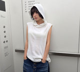RIBBED HOODED SLEEVELESS