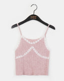 [Wool 10/SET] Hea Lace V-neck Ribbed Sleeveless Knit Cardigan Set