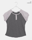 Pori Star Printing Raglan Puff Short Sleeve T-Shirt