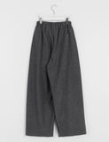 [BAONHAUS] Benben brushed herringbone balloon pin tuck banding pants