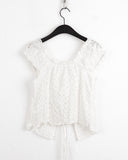 Lezanne Punching Ribbon Strap Sleeveless Cardigan