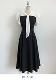 Michelle Tie Color Matching Tulip Flare Long One Piece