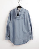 Biphy denim hooded snap denim jacket shirts