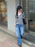 Timber Hem Snap Washing Denim Pants