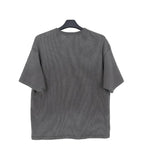 Sadi Pigment Waffle Henley Neck Short Sleeve Tee