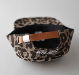 Multi-pattern leather strap pillbox ballcap