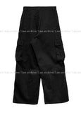 Solid cargo pocket cotton pants