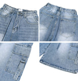 Letty Strap Cargo Bermuda Denim
