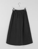 Meltik Brushed Banding Pin Tuck Flare Long Skirt