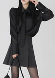 Cuff silky blouse