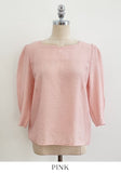Meju Heart-Neck Three Quarter Sleeve Blouse