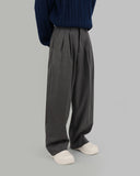 Wool Pintuck Wide Slacks