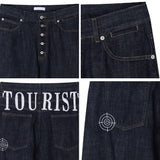 Dape embroidered fly denim pants