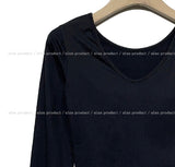 Basic Heat V-neck Long-sleeved T-shirt