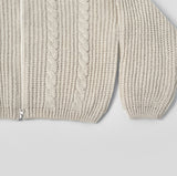 Cable Lulu Two-Way Loose Fit Knit Zip-Up