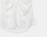 Kasen pleated shirring short sleeve shirt