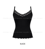 Mullein Flower Lace Ruffle Sleeveless