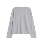 Karen Button Henley Neck Ribbed Knit