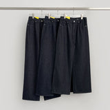 Raw autumn non-fade banding casual wide denim pants