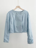 Siken Double Crop Jacket Flare Skirt Set