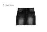 Medal Washing Denim Mini Skirt