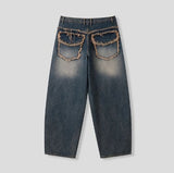 Demi Studded Flap Pocket Denim Pants