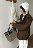 (WOOL) FRINGE POCKET TWEED JACKET