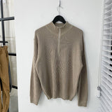 Mix half zip-up knit