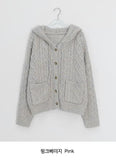 Silten Cable Hooded Wool Knit Cardigan