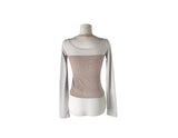 Levan Color Matching Halter Sleeveless Cut Long Sleeve T-shirt Set