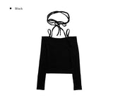Awesome Choker Off Shoulder Ribbon Tee