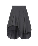 Unbalanced layered skirt