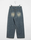 Mimito summer washed wide denim pants