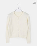 Rusha bean button long sleeve round neck cardigan