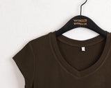 Ser V-neck Slim Ribbed Short Sleeve T-shirt