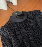 Seldin Velvet See-Through Dot Blouse
