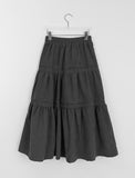 Moet Banding Suede Tiered Long Skirt