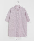 [unisex] Horim Stripe Over Short Sleeve Shirt