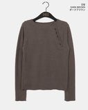 Web unbalanced button open angora pine needle knitwear