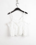 Bohol ribbon V-neck frill sleeveless sleeveless