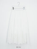 Bonomi Vintage Punching Tiered Banding Long Skirt