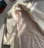 Leman Boucle Quilted Peaked Double Long Coat